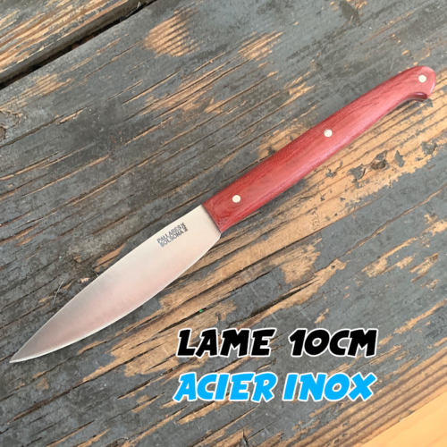 6 couteaux pallares de table fin micarta rouge