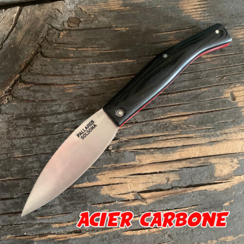 COUTEAU PALLARES PLIANT BUSA MICARTA NOIR CARBONE