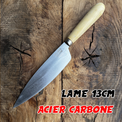 COUTEAU PALLARES SAUGE BUIS CARBONE 13CM