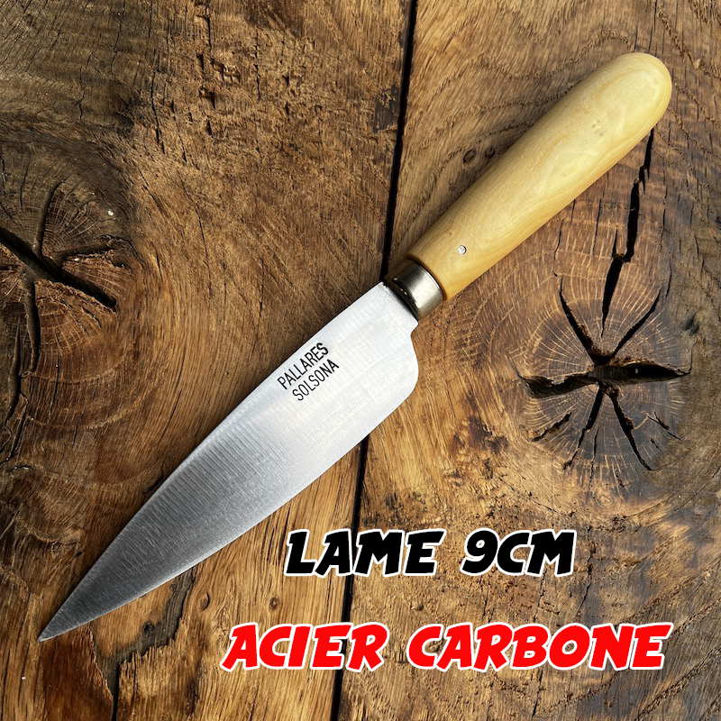 COUTEAU PALLARES SAUGE BUIS CARBONE 9CM