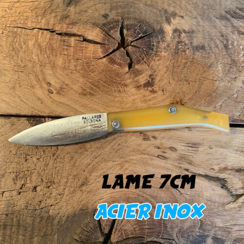 COUTEAU PALLARES PLIANT COMUN 7CM JAUNE