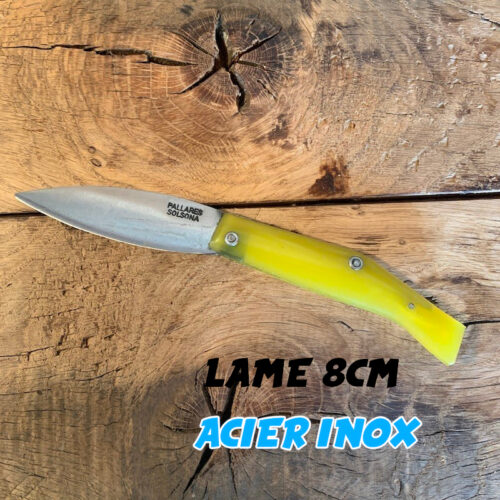 COUTEAU PALLARES PLIANT COMUN 8CM JAUNE